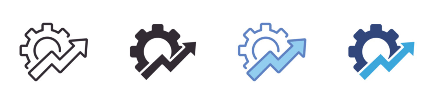 Operational Growth Icon Set, business optimization concept, performance improvement and process efficiency, productivity management and growth strategy, vector icons