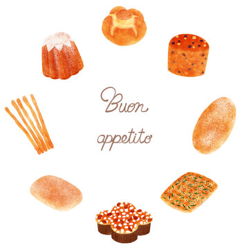 イタリアのパンのフレーム　Buon appetito	