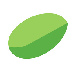 Fototapeta premium Green leaf shape icon, flat design