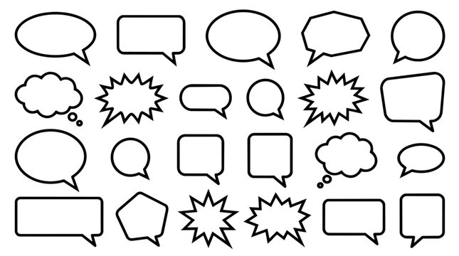 Collection of speech and thought bubbles