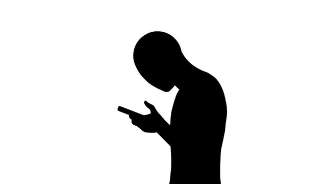 Phone scrolling silhouette animation
