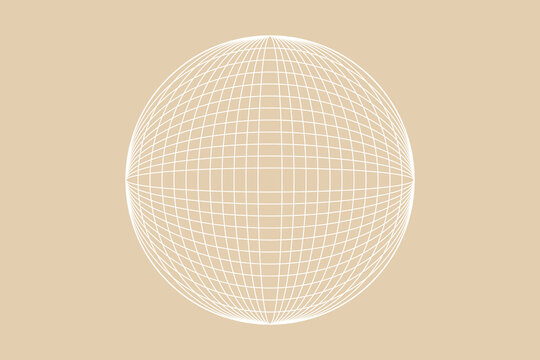 Geometric wireframe globe with latitude and longitude lines