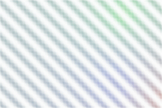 Diagonal holographic halftone pattern with green and blue gradient shading diagonal lines