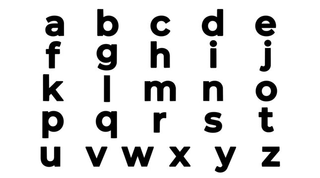 Lowercase English Alphabet Letters
