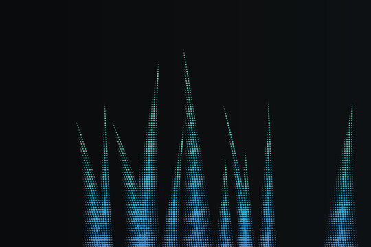 Abstract halftone blue-green grass texture with lighting effects