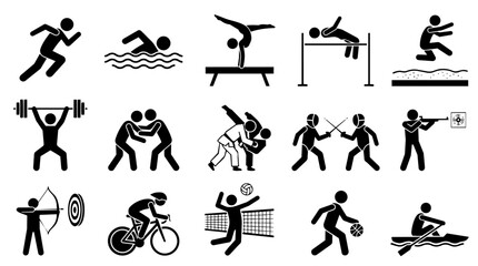 Obraz premium Collection of sport and athletic activity pictogram icons