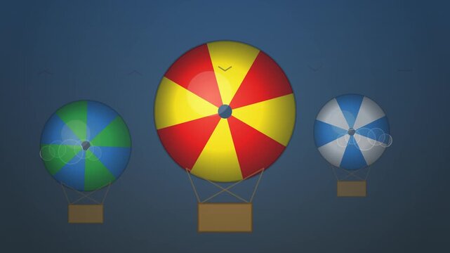 Hot air balloon ascending animated
