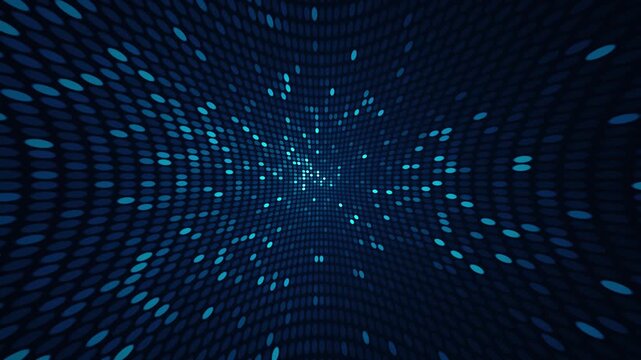 Blue tech animation with blinking and flashing digital data lights. Computer network server concept. Full HD technology background.