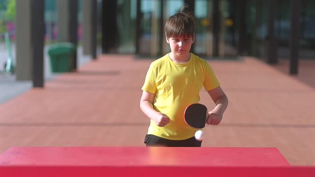 Slow motion table tennis forehand