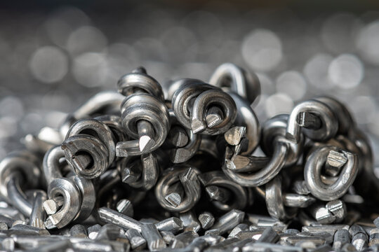 Aluminum wire cuttings prepared for recycling. Industrial concept of nonferrous metal recovery, secondary raw materials, sustainability, and circular economy in metal processing industry