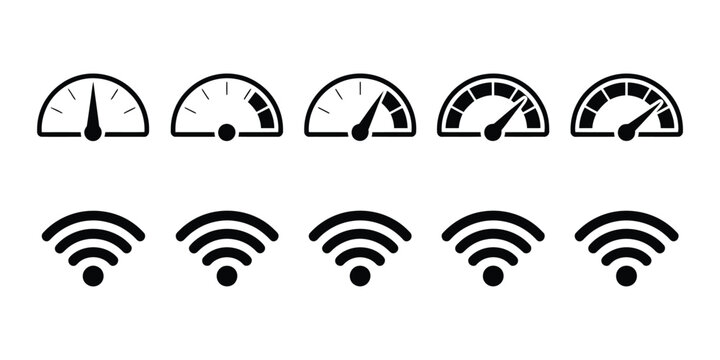 Network Speed Test Icon for WiFi and Broadband Connection Performance Monitoring and Internet Diagnostics