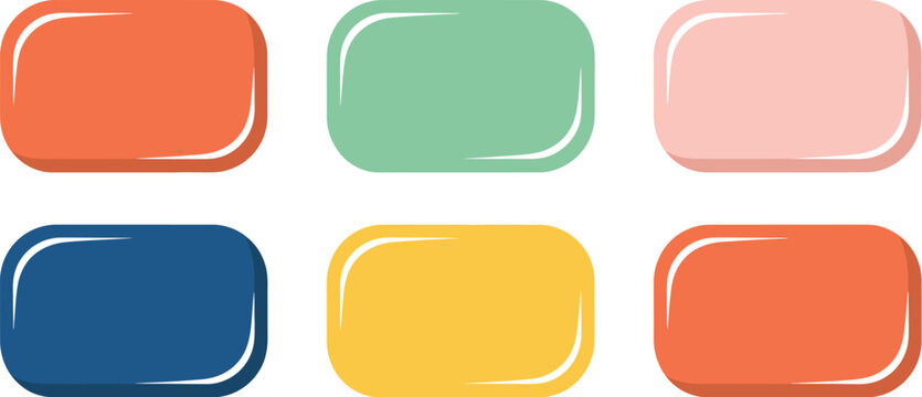 Text frames, Speech bubble and shape icon set, colorful hand drawn text frames punctuation signs and social media communication elements