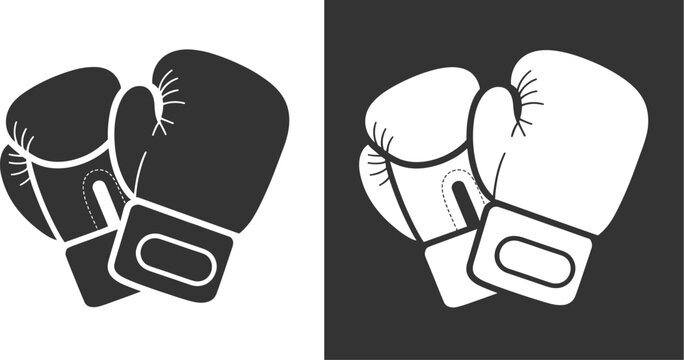 Boxing Gloves Icon Set Black and White vector