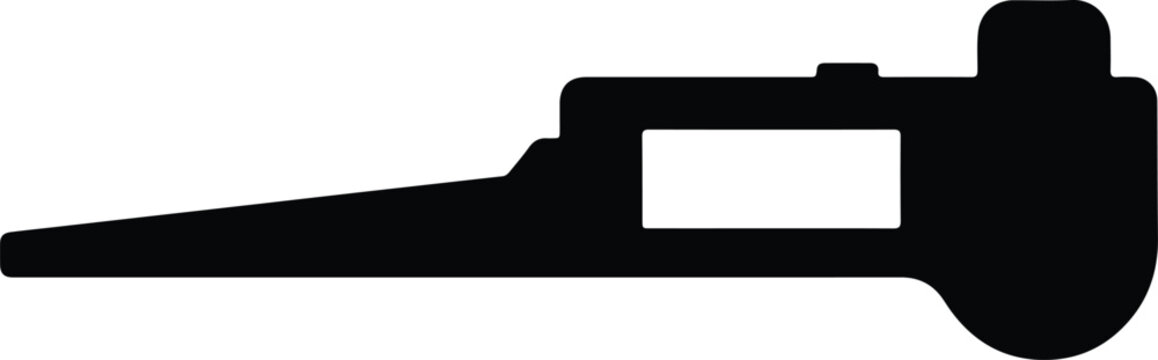 Silhouette vector of a digital caliper precision measuring tool design