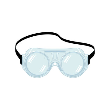 Illustration of essential clear safety goggles for paramount eye protection in laboratory, industrial, and workshop environments