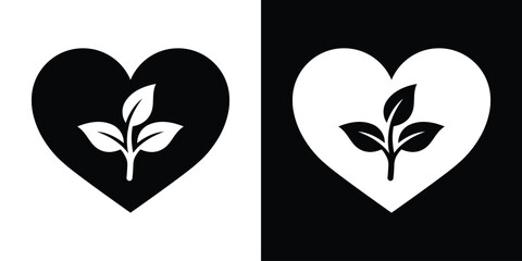 Greenhouse or plant protection icon showing a seedling sprout growing under a glass dome. Clean black and white vector illustration for ecology. © bibin