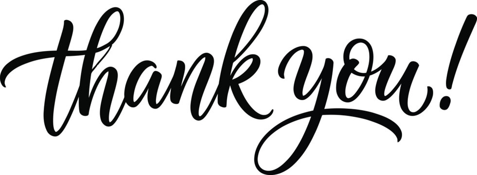Elegant thank you message in black cursive script