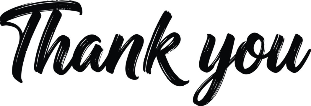 Elegant brush script 'thank you' message