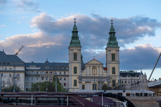 Inner City Parish Church or Church of the Blessed Virgin Mary is main parish church of Budapest, Hungary, Europe across Danube river