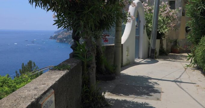 View of the Sentiero dei Limoni ( or Lemmon Path) on Amalfi Coast, southern Italy.