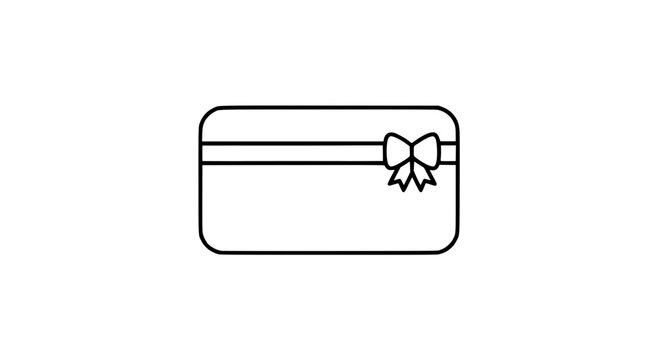 A simple vector graphic of a gift card with a decorative bow on top for use in designs and presentations