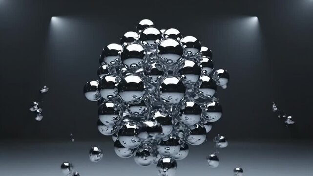 Abstract 3D rendering of a glossy black orca whale head with white markings and liquid splashing from its mouth in a dark studio environment with spotlights, abstract, dark, glossy, liquid, orca