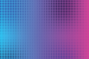 Fototapeta premium Gradient halftone dots transitioning from teal to magenta-pink gradient effect cyan
