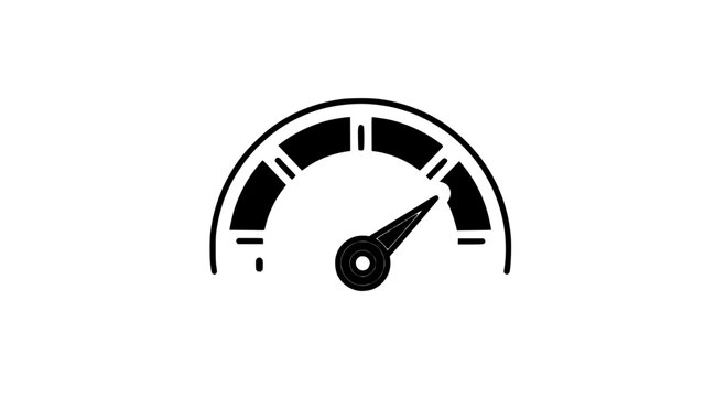 A sleek vector gauge icon showing a fuel or performance level indicator with a green and gray gradient design.