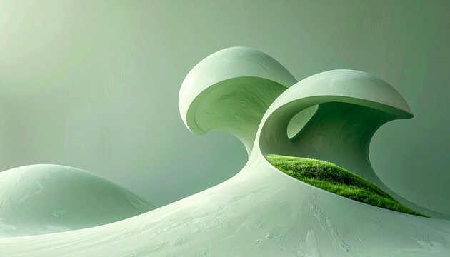 Formas org&acirc;nicas abstratas em verde