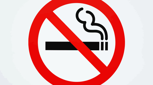 No Smoking Sign: Prohibition of Smoking in Public and Indoor Areas, Smoke-Free Zone Symbol