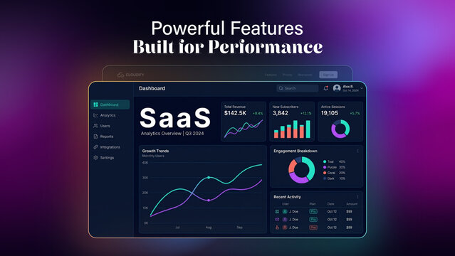 Animated SaaS Website Presentation Template
