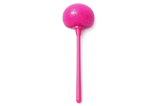 A close-up shot of a bright pink ball sitting atop a stick, great for adding some color and whimsy to your design