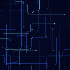 Naklejka premium Contemporary Circuit Line Dots Vector Background