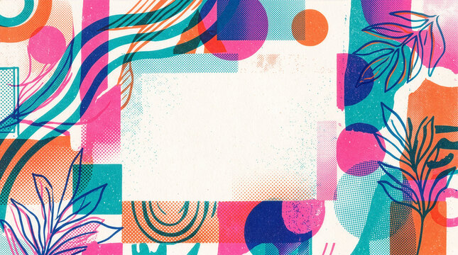 Fondo abstracto de formas geom&eacute;tricas y l&iacute;neas con espacio para texto.