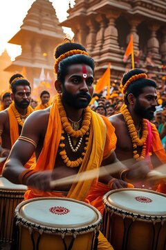 Traditional indian drummers cultural performance celebration HD images