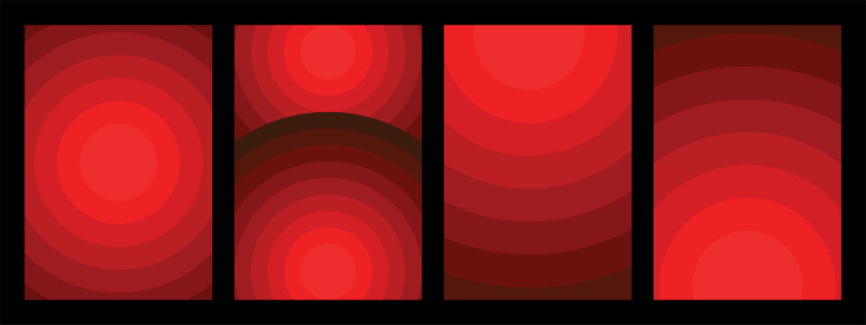 Abstract red circles background with gradients effect for mobile wallpaper.