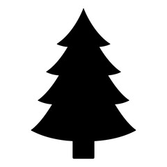 Obraz premium Black christmas fir tree silhouette isolated on transparent background, perfect for winter holiday decorations, forest themed patterns, vinyl decals, and laser engraving