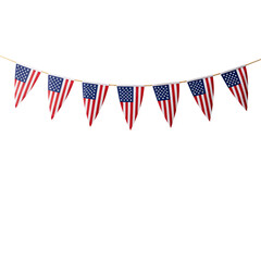 Obraz premium Patriotic bunting with american flags hangs on string decoration for a festive celebration