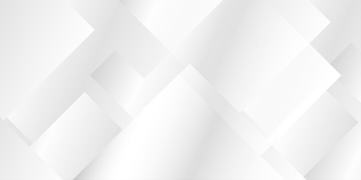 Abstract white geometric background with overlapping squares and rectangles, creating a clean and modern minimalist design with subtle shadows and highlights. concept, sleek
