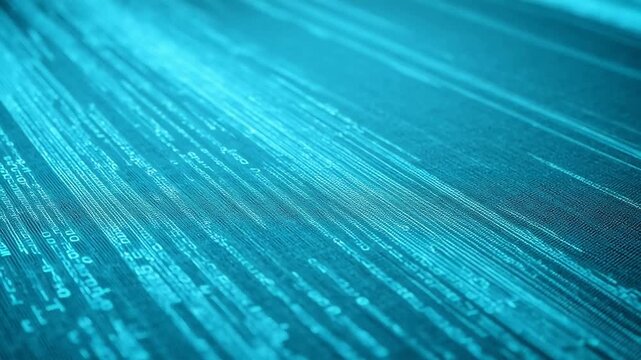 Digital code stream on blue background