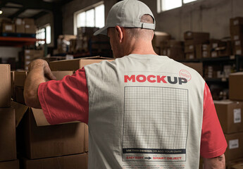 Man Storage Back Shirt Mockup