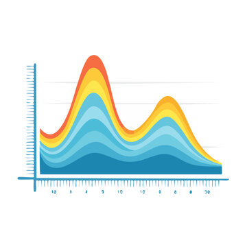 Colorful area chart showing data trends and growth