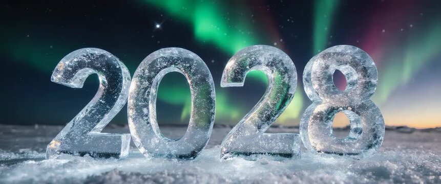 Ice Sculpture 2028 under Aurora Borealis