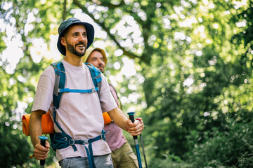 Naklejka premium Hiking Through Scenic Mountain Trails - Adventure Photography