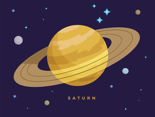 Saturn, vector illustration © Ruby Rays