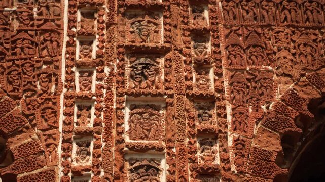 This Pancharatna temple, rich in terracotta work, is named the Shyamray or Pachmura Temple. This temple is richly endowed with terracotta ornamentation.