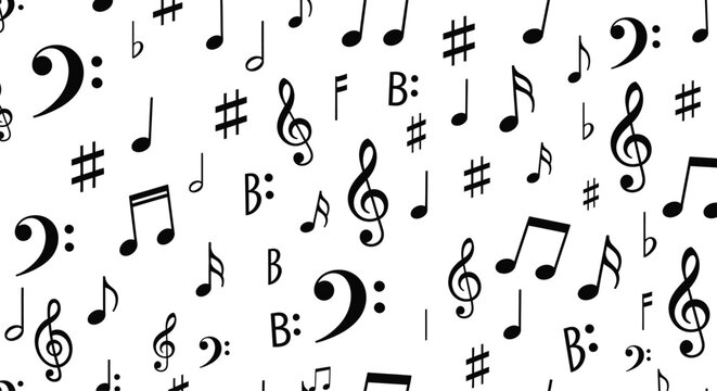 Musical notes and symbols pattern