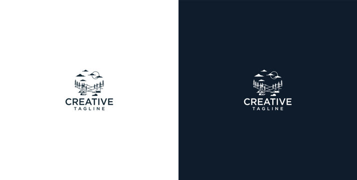 Creative Logo Design Featuring Abstract Natural Elements and Text