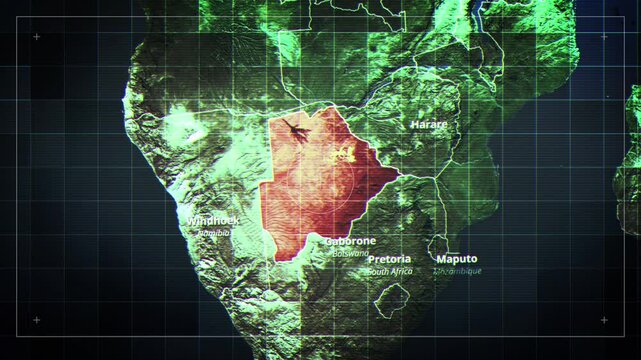 BOTSWANA Rotating Map Satelite Map Style