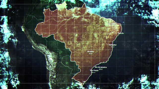 BOTSWANA Rotating Map Satelite Map Style_1